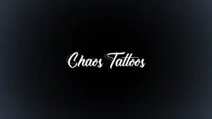 A photo of Chaos Tattoos' logo.