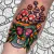 A photo of a mushroom tea party tattoo by Edmonton tattoo artist Jazann.