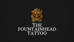 A photo of the logo for the Fountainhead Tattoo shop