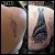 A bat cover up tattoo by Edmonton tattoo artist Meg Hel.