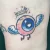 An eyeball angel tattoo by Edmonton tattoo Artist Ashes Jewell.