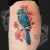 A blue jay on a branch tattoo by Edmonton tattoo artist Ben Nolin.